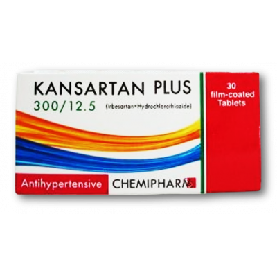 KANSARTAN PLUS 300 / 12.5 MG ( IRBESARTAN / HYDROCHLOROTHIAZIDE ) 30 FILM-COATED TABLETS